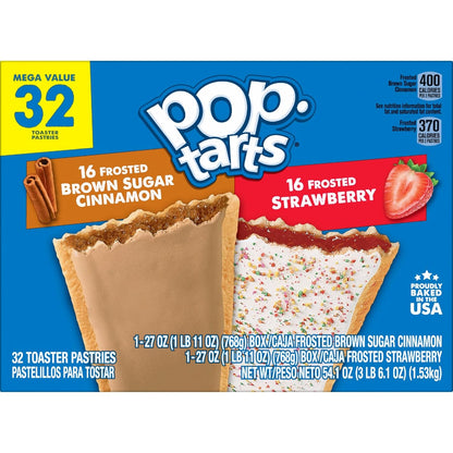 Pop-Tarts Toaster Pastries Variety Pack, Office Desk Drawer Snack and Quick Breakfast, 32 Count Box