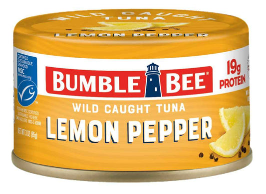 Bumble Bee Snackers Lemon Pepper Tuna – Desk Lunch Protein for Busy Office Professionals, 19g Ready-to-Eat Snack