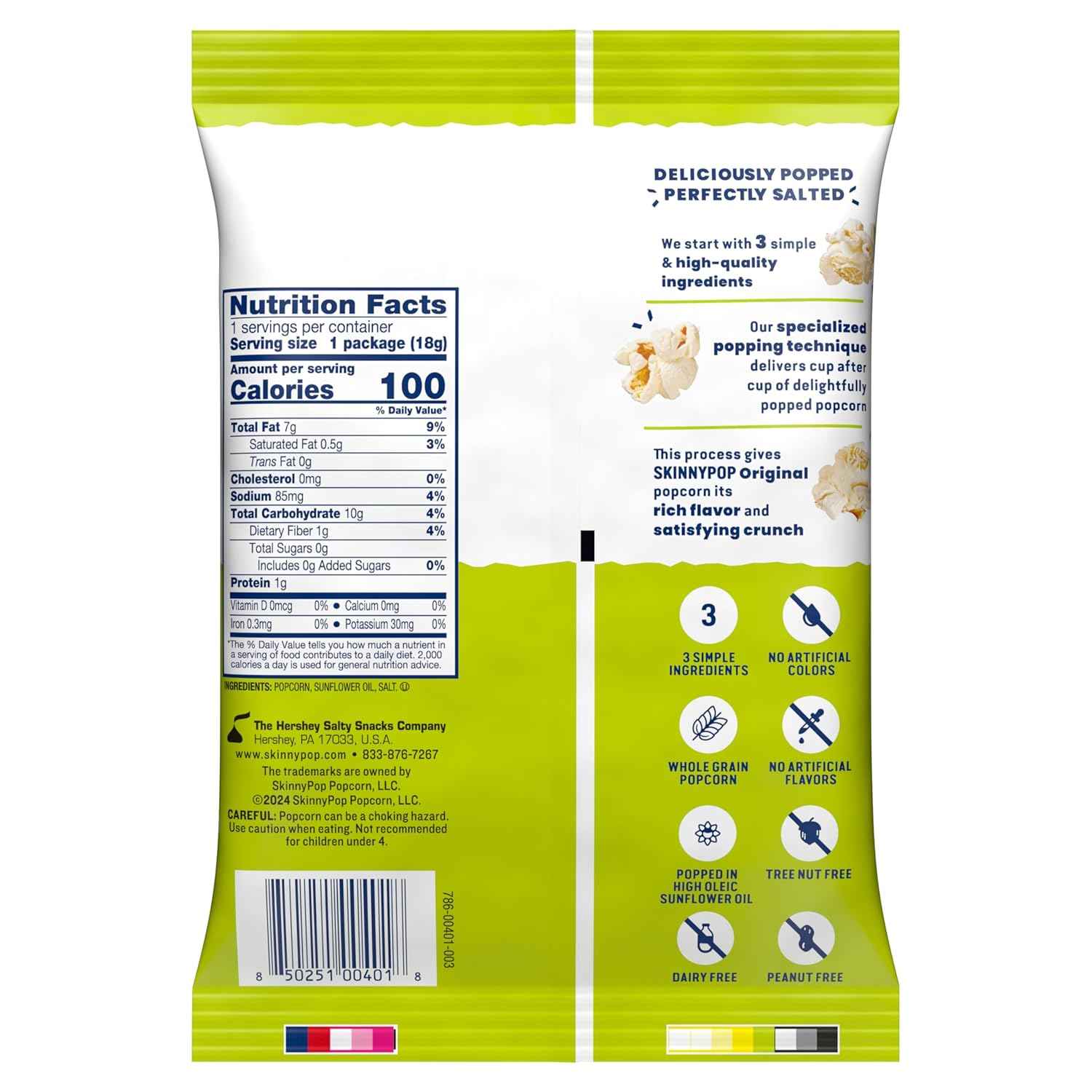 SkinnyPop Popcorn – Clean Ingredient Office Snack for Mindful Eating at the Desk, 6 Bags