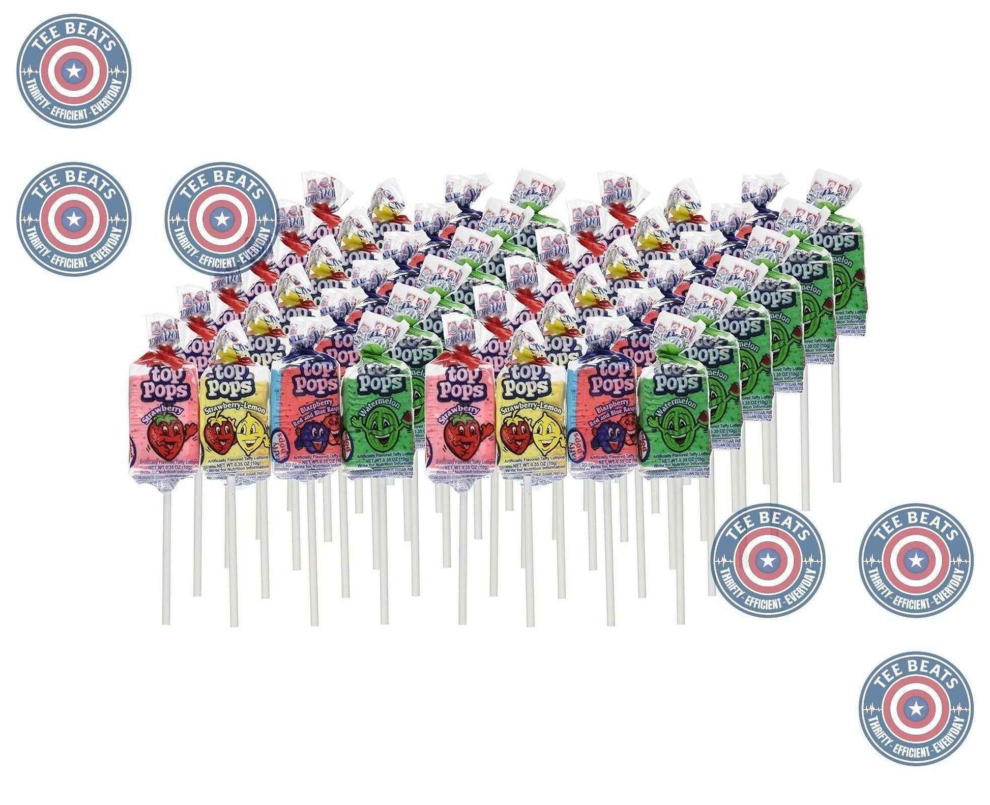 Taffy Pops Assorted Flavors 48ct – Single-Box 48-Count Taffy Lollipops for a Clutter-Free Home Candy Jar