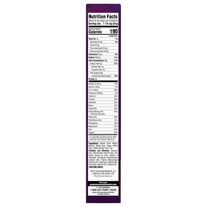 Post Raisin Bran Cereal – Kid-Friendly Whole Grain Breakfast for Family Mornings, 16.6 oz
