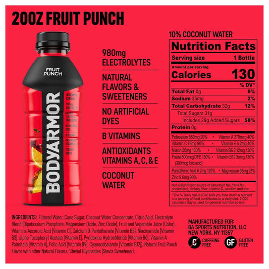 BODYARMOR Sports Drink – Home Office Hydration for Focus and All-Day Energy, No Artificial Sweetener Coconut Water
