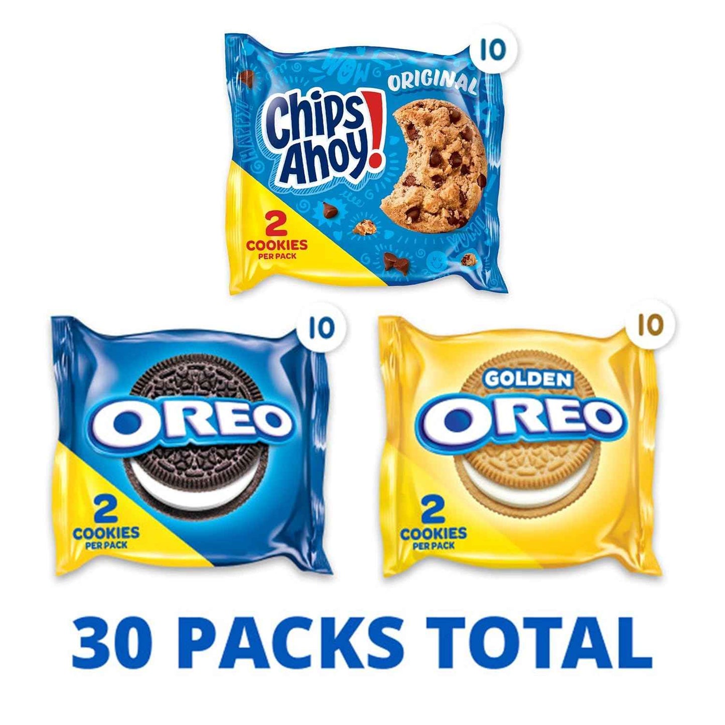 Nabisco Sweet Treats Cookie Variety Pack – School Lunchbox Snack for Kids, 30 Pouches of OREO & CHIPS AHOY!