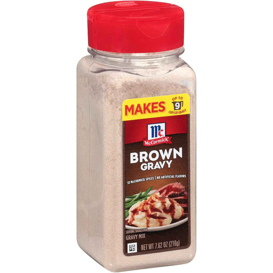 McCormick Brown Gravy Mix, 7.62 oz – Pantry Staple for Busy Weeknight Dinners