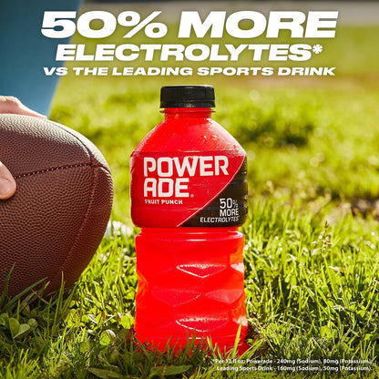 Powerade Fruit Punch – Electrolyte Replenishment for Post-Workout Recovery and Self-Care, 20oz 8 Pack