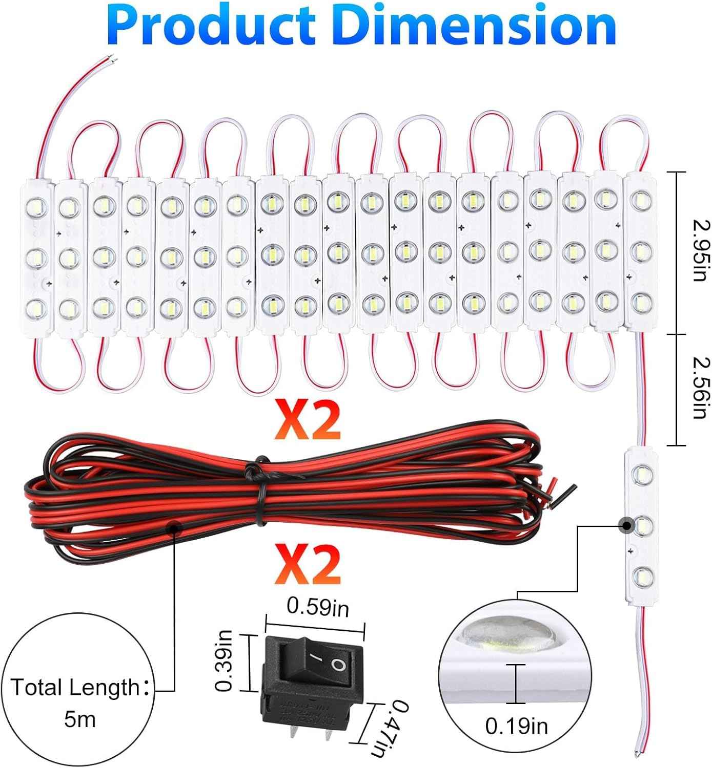 Linkstyle 12V Van Interior LED Light Kit – After-Hours Tool-Finding Lighting for Tradesmen, Cuttable Module Strip