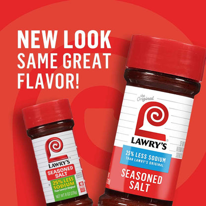 Lawry's 25% Less Sodium Seasoned Salt – One-Bottle Seasoning for Faster Weeknight Meal Prep