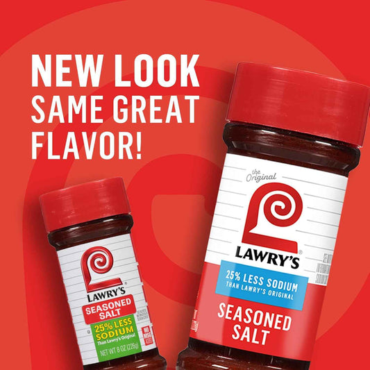 Lawry's 25% Less Sodium Seasoned Salt – One-Bottle Seasoning for Faster Weeknight Meal Prep