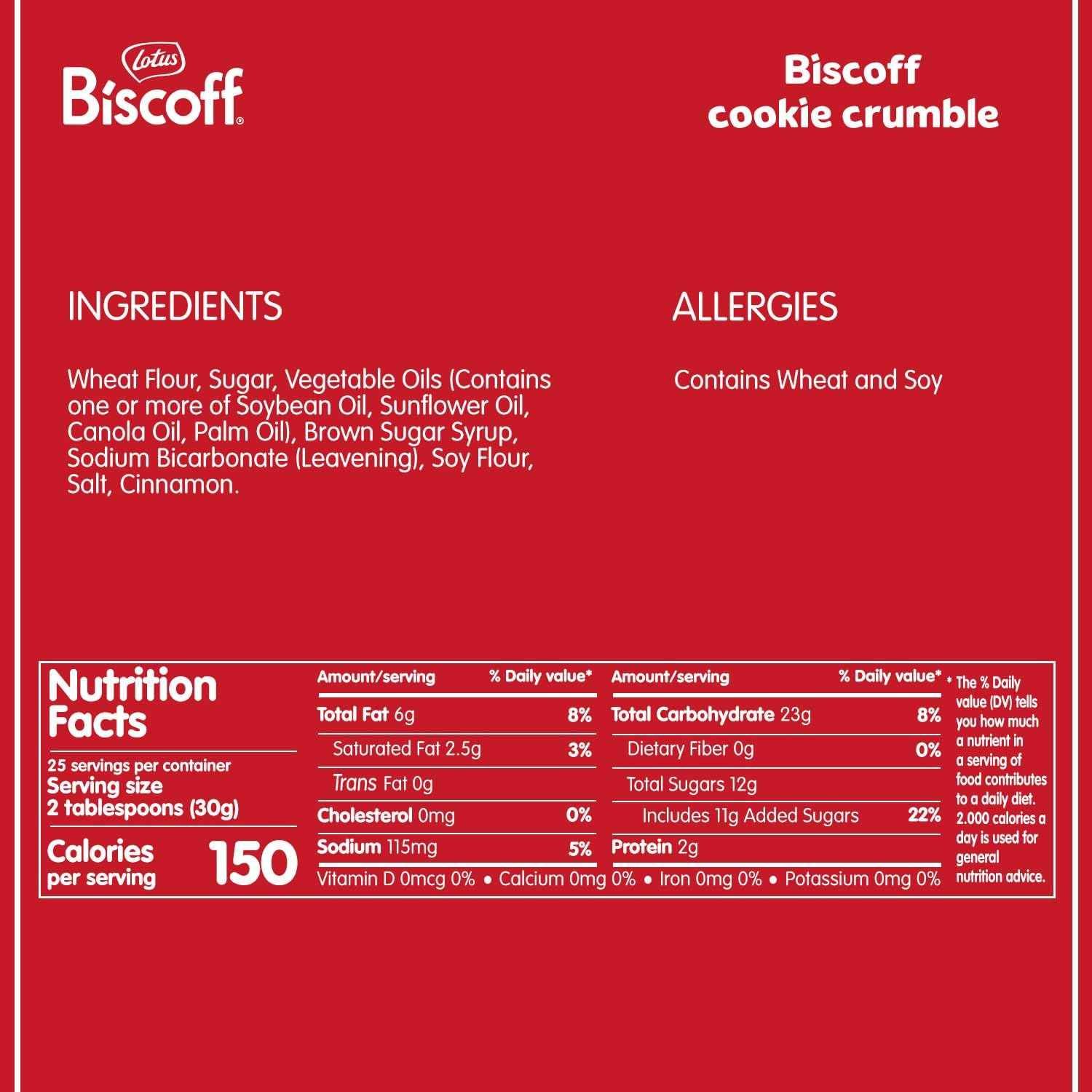 Lotus Biscoff Crumble - Caramelized Cookie Crumble for Mindful Home Baking and Self-Care Dessert Rituals, 1.65 lb Bag