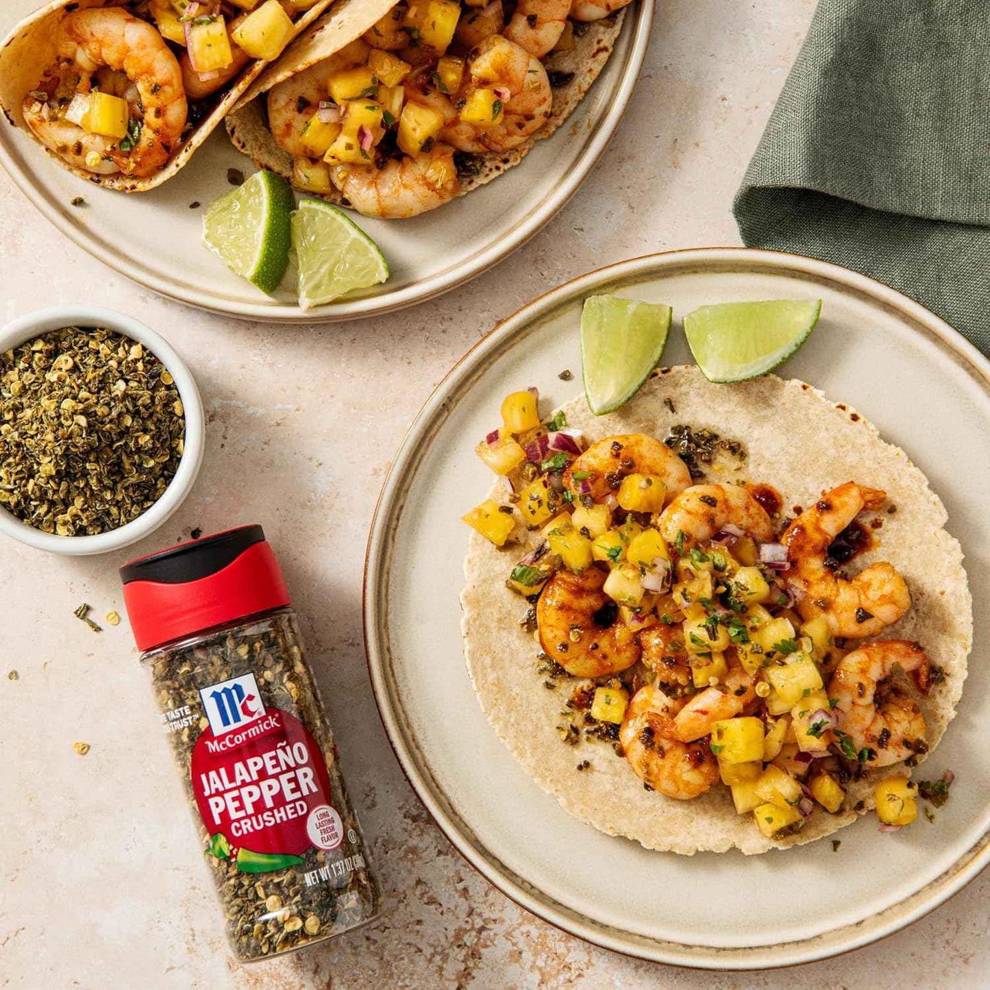 McCormick Crushed Jalapeño Pepper, 1.37 oz — One Clean Ingredient for a Clutter-Free Spice Rack, No Additives or Added Sodium