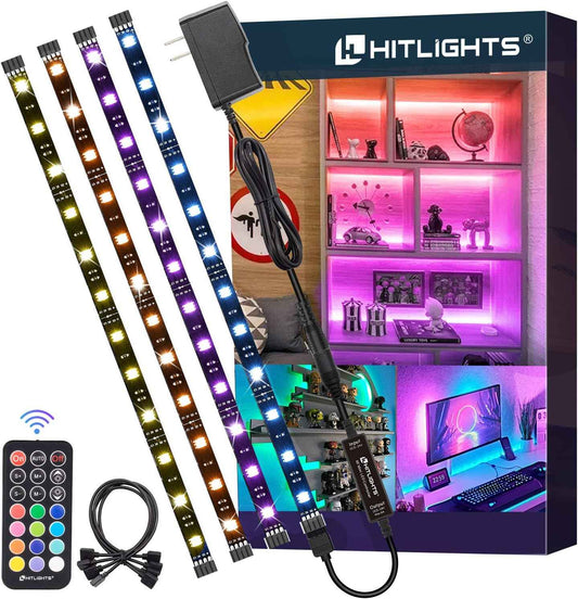 HitLights Pre-Cut LED Strip Lights – Cozy Bedroom Decor with 12 Colors and Remote, 4ft RGB Ambient Lighting
