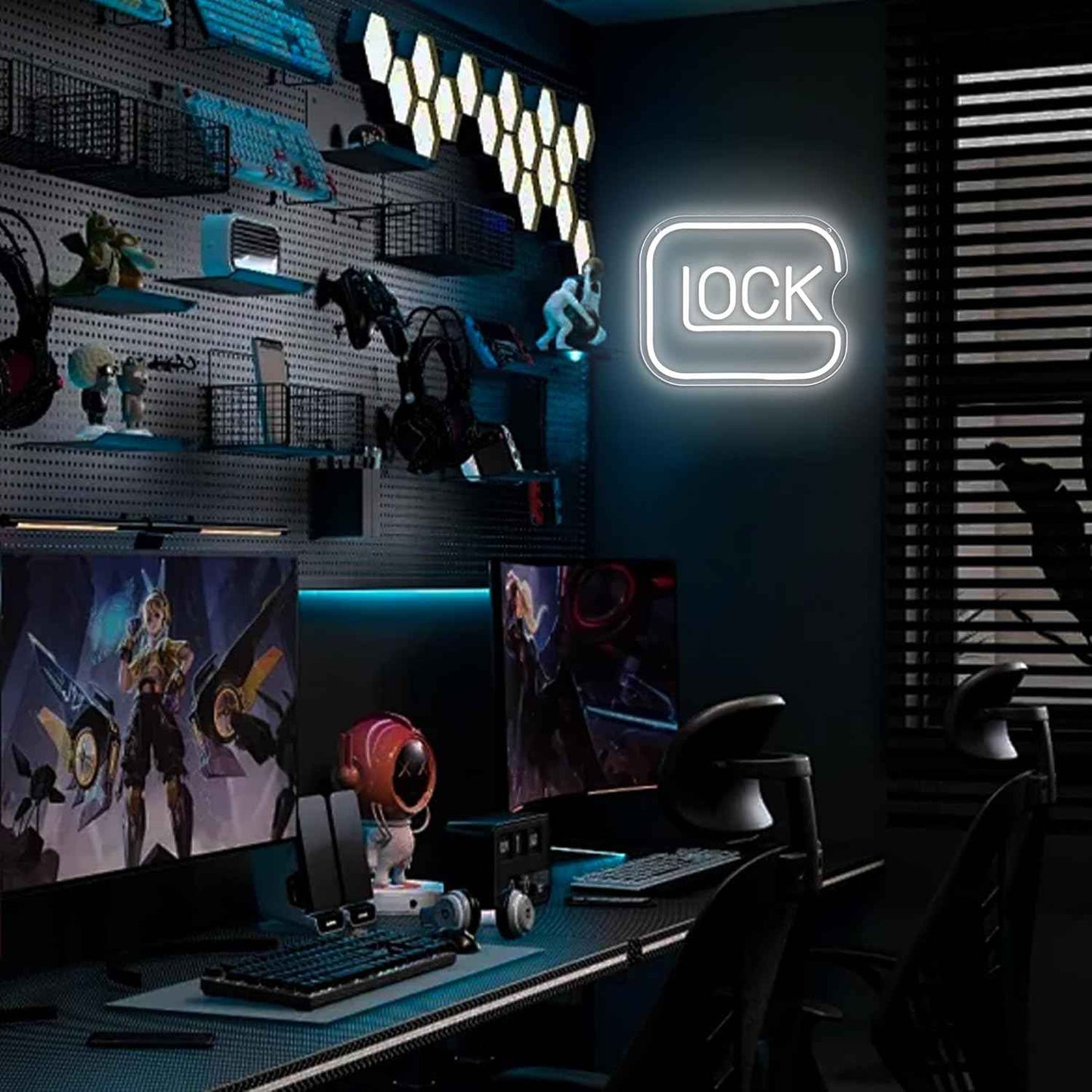 LUMIORA Lock Neon Sign – Unique Birthday Gift for Gamers, Dimmable LED Wall Light for Man Cave Setup