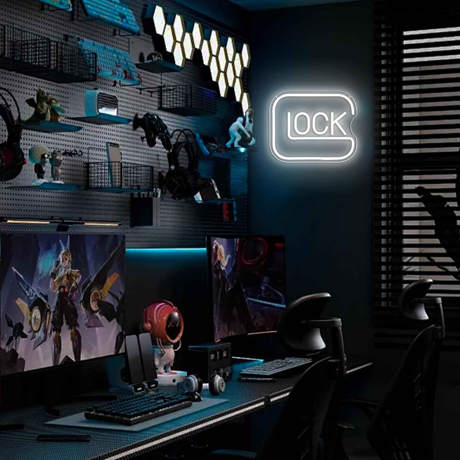 LUMIORA Lock Neon Sign – Unique Birthday Gift for Gamers, Dimmable LED Wall Light for Man Cave Setup