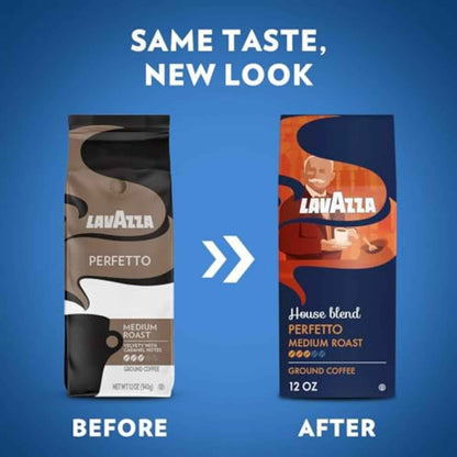 Lavazza House Blend Perfetto Ground Coffee 12oz – Italian Coffee Gift Basket for Mom on Birthday, Medium Roast 100% Arabica for Drip Brewers