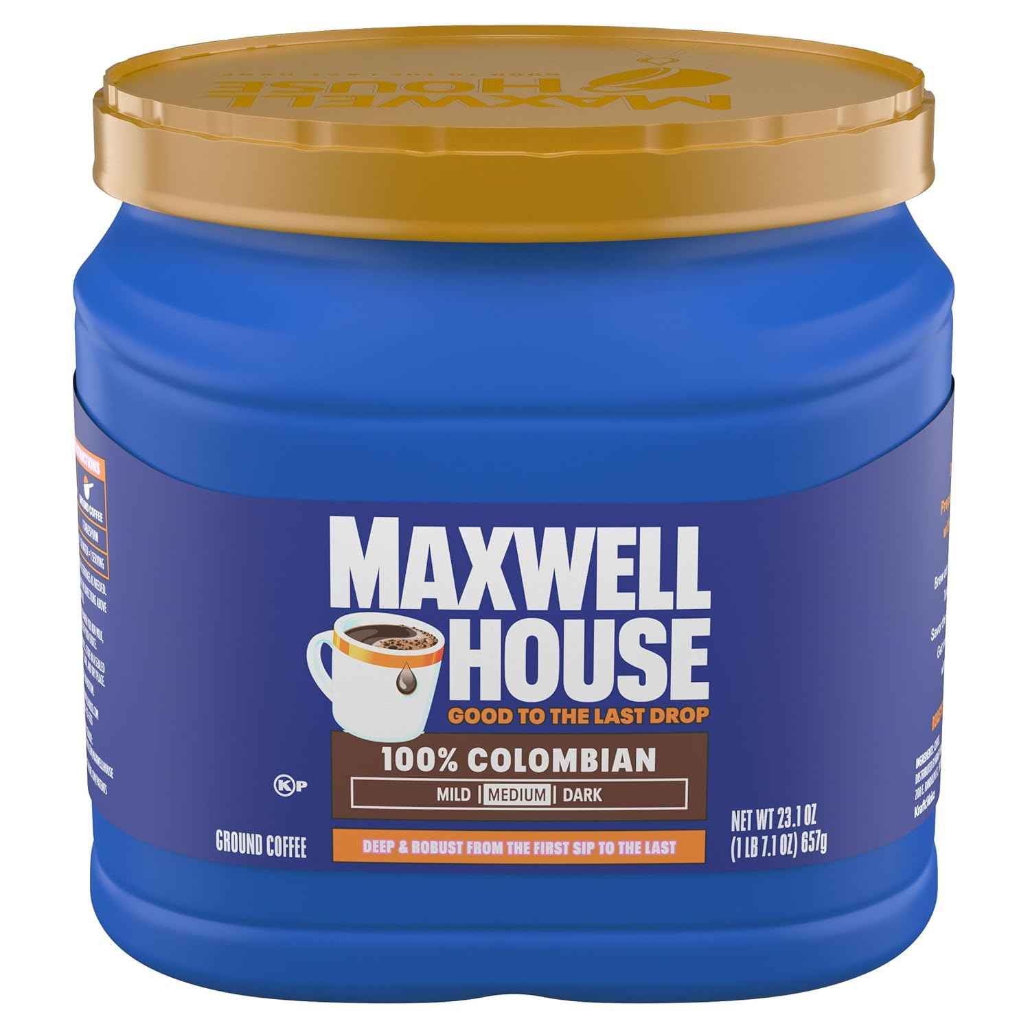 Maxwell House 100% Colombian Medium Roast Ground Coffee 23.1oz – Thoughtful Housewarming Gift for New Homeowners