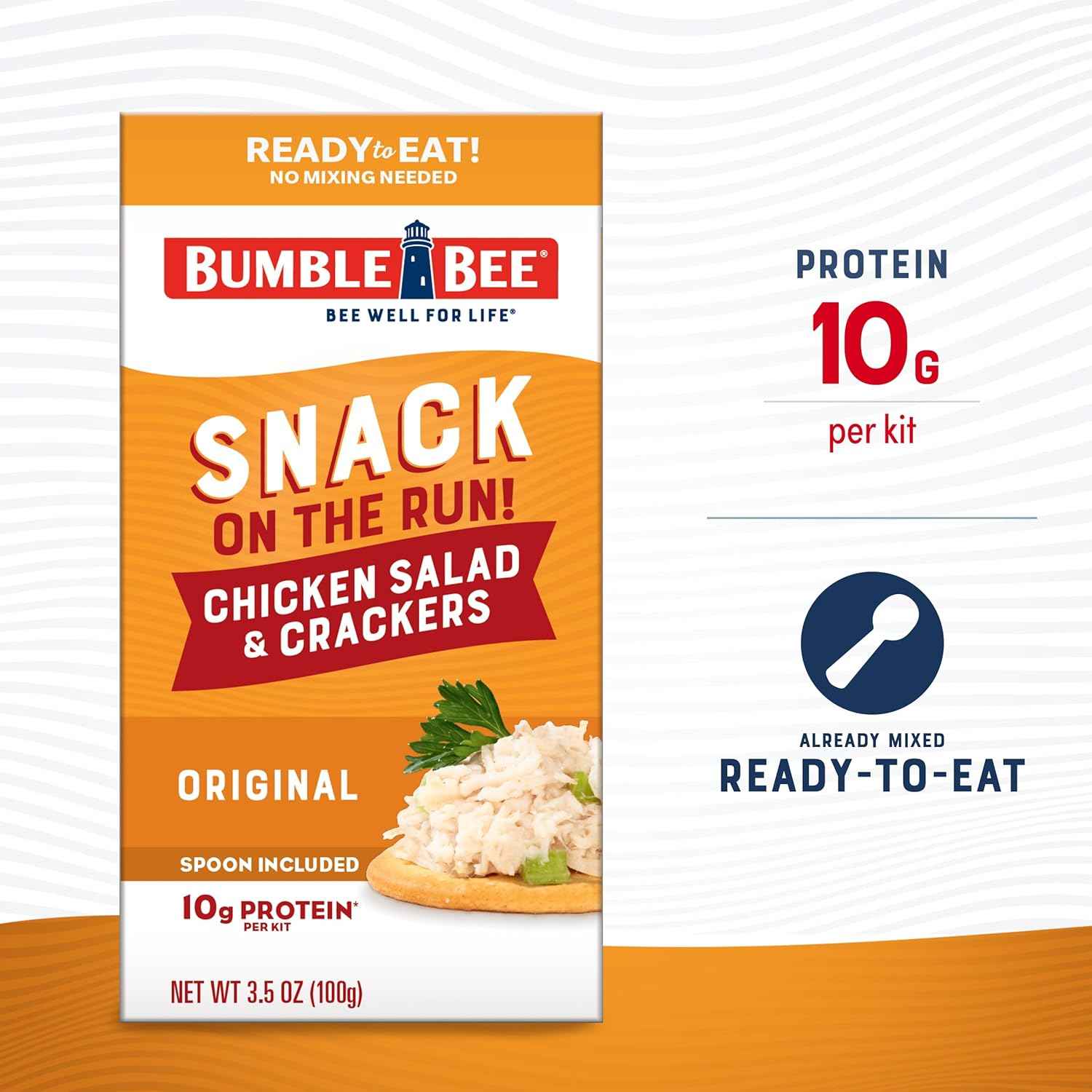 Bumble Bee Snack on the Run Chicken Salad Kit – Shelf-Stable Lunch for Bike Paths and Road Trips, No Refrigeration Needed