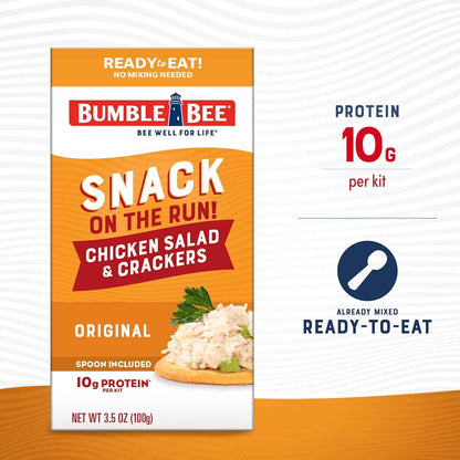 Bumble Bee Snack on the Run Chicken Salad Kit – Shelf-Stable Lunch for Bike Paths and Road Trips, No Refrigeration Needed