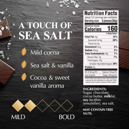 Lindt Excellence Sea Salt Bar 12-Pack – Premium Birthday Gift for Her, Elegant Dark Chocolate Present