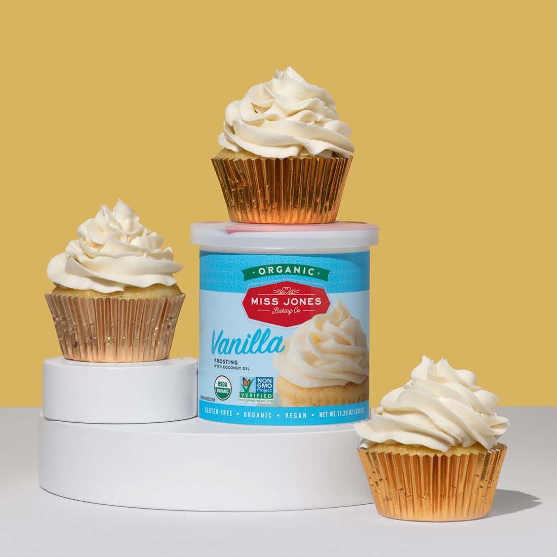 pre-whipped creamy, fluffy buttercream texture ready for spreading or piping