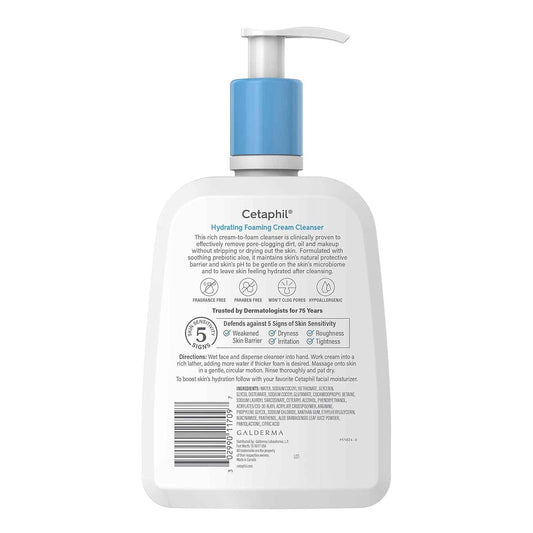 Cetaphil Cream to Foam Face Wash – Nightly Wind-Down Cleanser for Sensitive Skin Self-Care Ritual