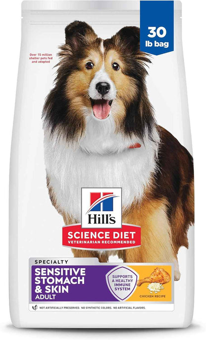 Hill's Science Diet Sensitive Stomach & Skin Adult Kibble, 30 lb Chicken | Clean-Ingredient, No-Artificial-Additive Dog Food