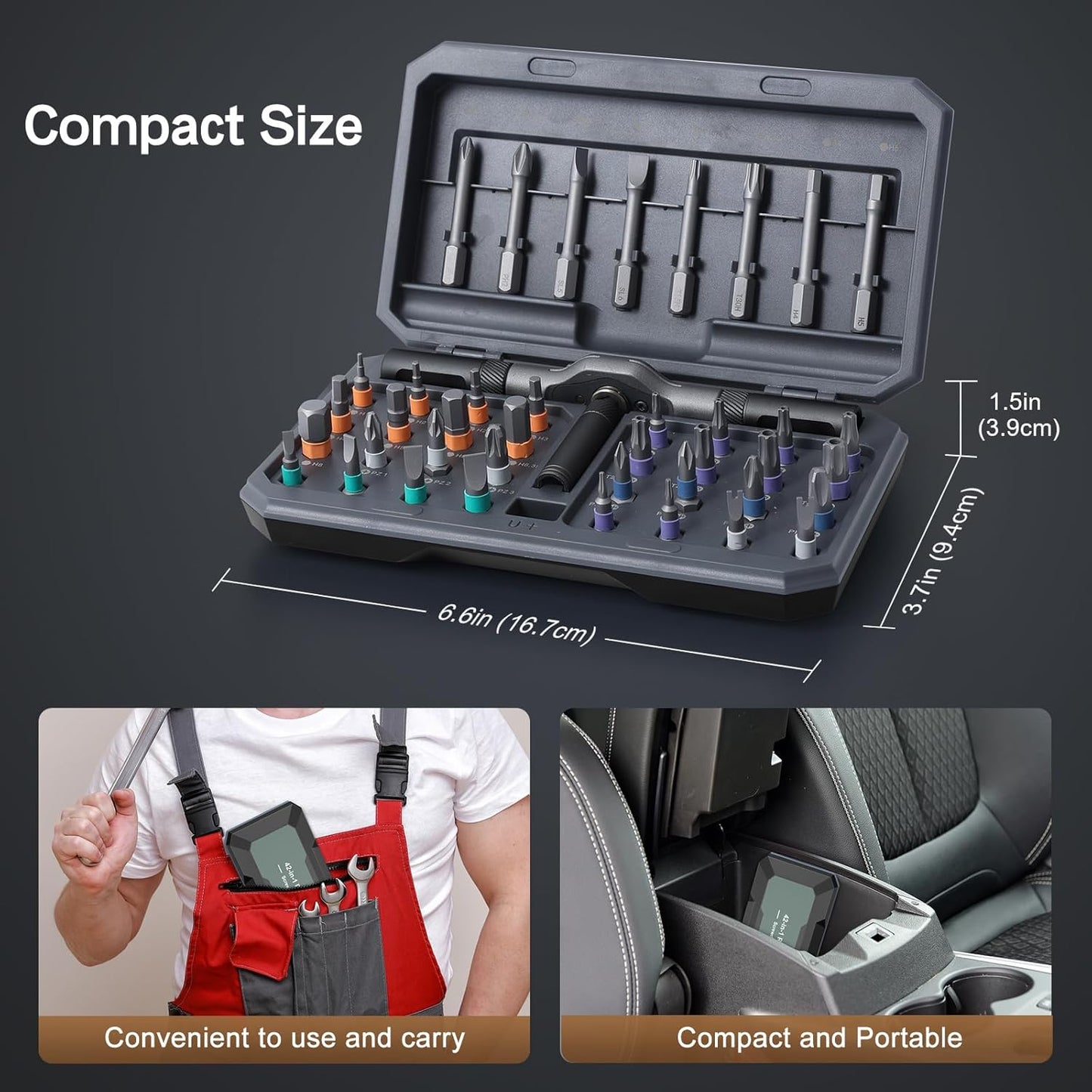 PrecisionTool 42-in-1 Magnetic Ratchet Screwdriver Set – Thoughtful Housewarming Gift for New Homeowners, All-in-One Repair Kit
