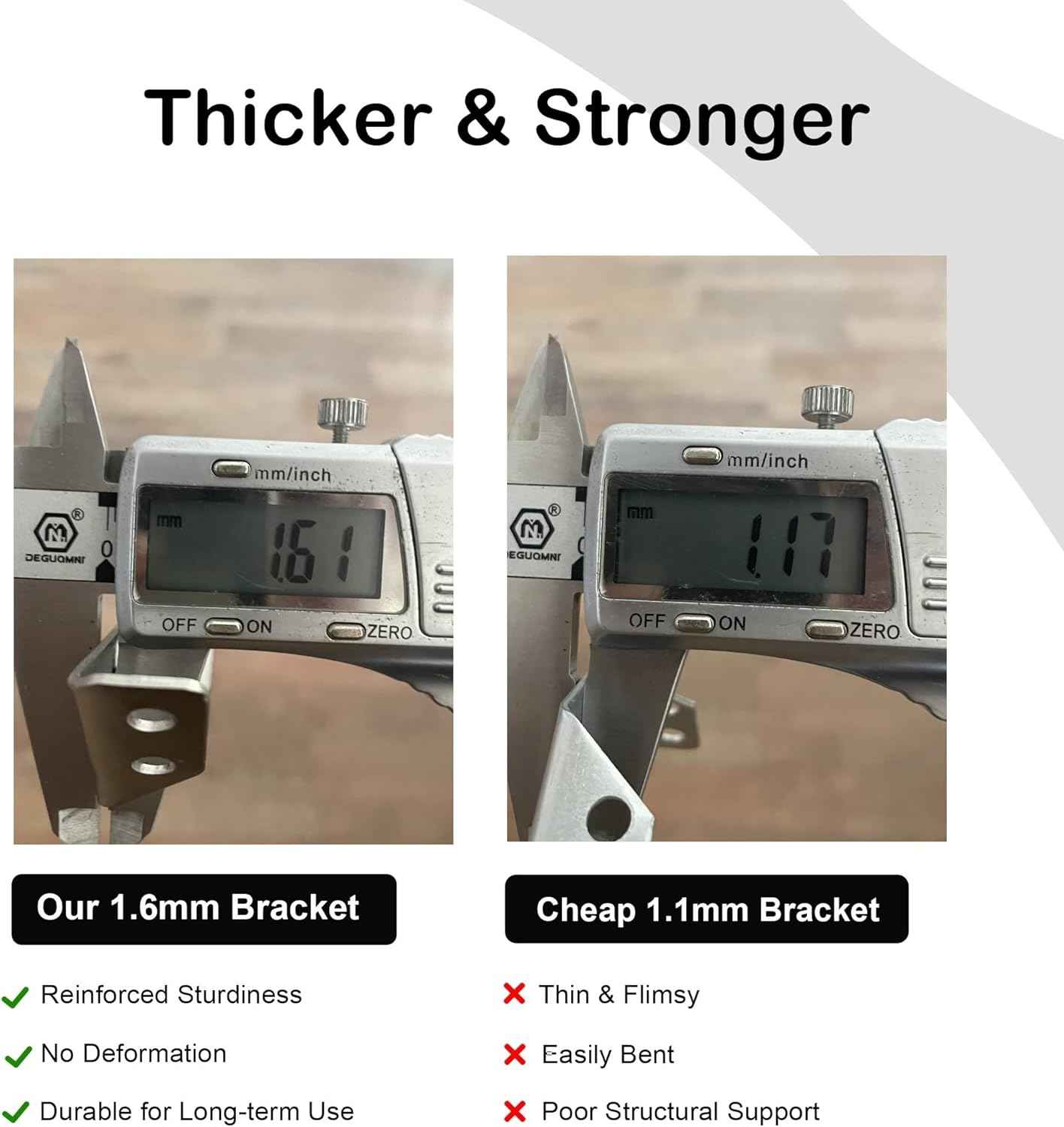 PlusRoc Stainless Steel Corner Brackets - Clean-Line Hardware for Intentional Living Spaces, 90-Degree Precision Reinforcement