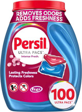 Persil Ultra Pacs Intense Fresh Laundry Detergent – Family-Safe Everyday Wash for Nursery Laundry Loads, Stain-Fighting 100 Count