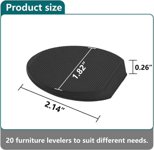 Jayen Rubber Shims – Clean-Looking Furniture Levelers in Matte Black, Stackable Rubber Wedges for an Uncluttered Home