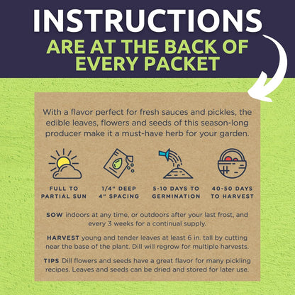 premium resealable zipper packaging with printed planting instructions