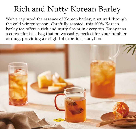 Damtuh Boricha Roasted Barley Tea – Calming Bedtime Beverage for Mindful Evenings, 50 Bag Caffeine-Free Pantry Box