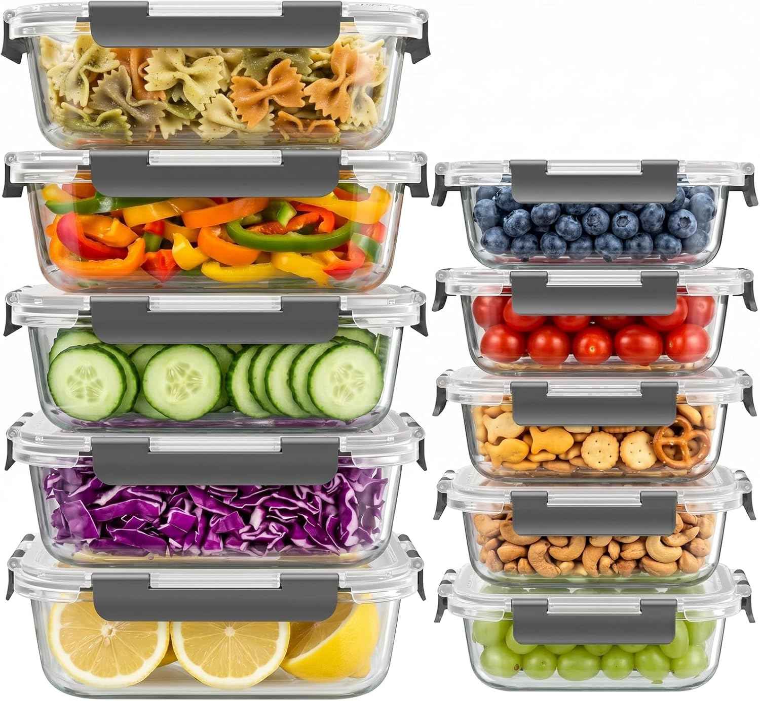 Dealusy 20-Piece Glass Food Container Combo – Streamlined Prep for Intentional Home Cooks