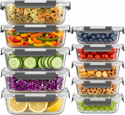 Dealusy 20-Piece Glass Food Container Combo – Streamlined Prep for Intentional Home Cooks
