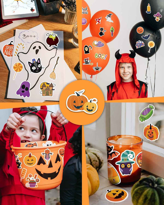 Halloween Laptop Stickers for Student and Remote Worker – 300 Vinyl Sticker Pack for Workspace