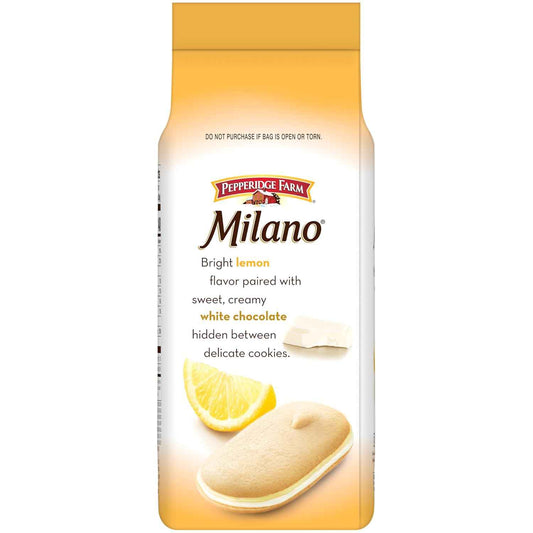 Pepperidge Farm Milano White Chocolate Lemon Cookies – Elegant Hostess Gift for Dinner Parties and Holiday Cookie Trays
