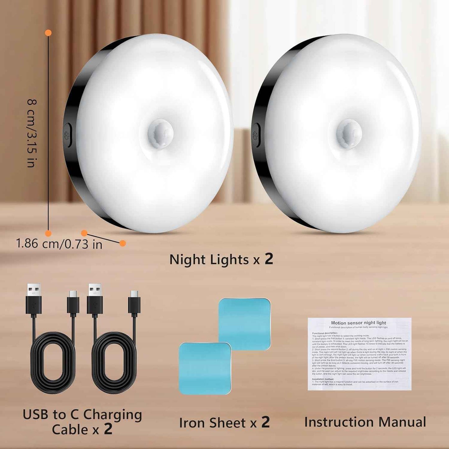 Briidea Glow Puck Light – Minimalist Bedroom Decor Accent with Adjustable Ambient Glow