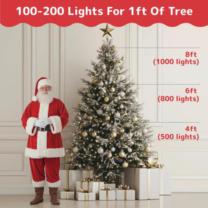 PREXTEX 10 Ft Outdoor String Lights for Patio, Porch Railing, and Fence Line Holiday Curb Appeal, 50 Count Connectable