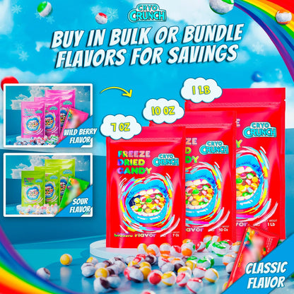 Primary Colors Candy Freeze Dried Candy 10oz Pantry-Stable Sweets - Work-From-Home Mindful Crunch Snack for Stressful Afternoons