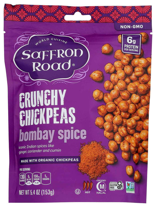 Saffron Road Crunchy Chickpea Snack – Mindful Snacking for Home Wellness Routines, Plant-Based Protein Bites