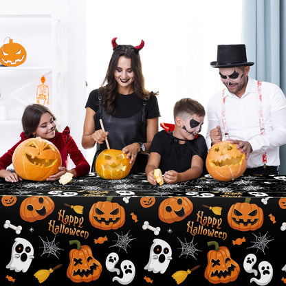printed halloween patterns featuring pumpkins, skeletons, and bats