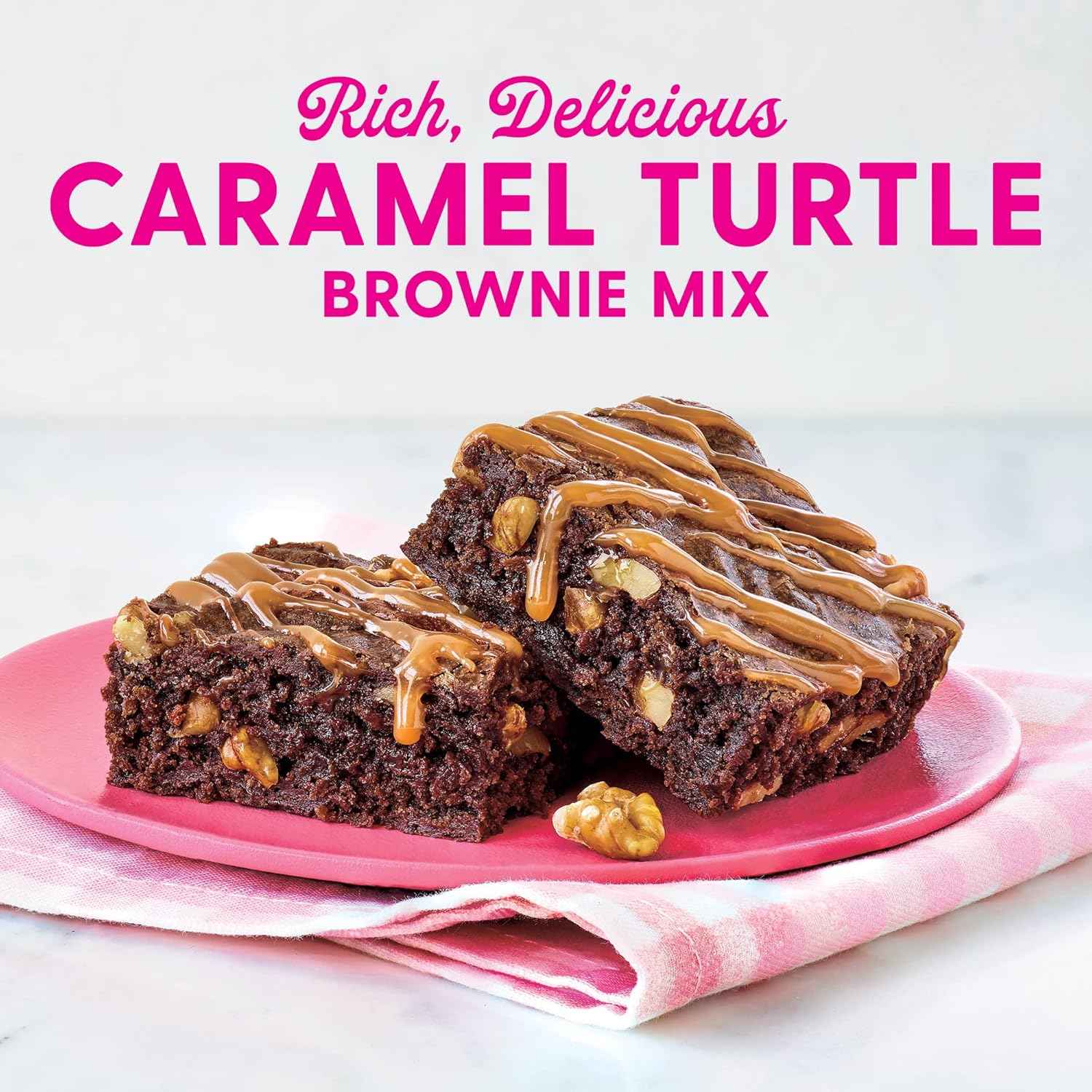 Duncan Hines Dolly Parton Caramel Turtle Brownie Mix – Stress-Free Potluck Dessert for Busy Hosts, 16.7 oz