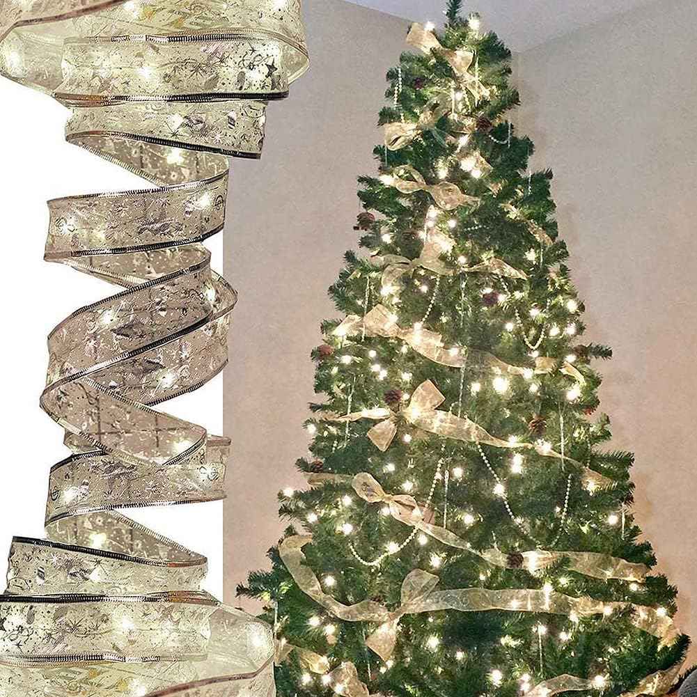 Aurora Glow Ribbon Lights – Thoughtful Housewarming Gift for Her, 32ft Star Pattern LED Fairy Lights for Holiday Decorating