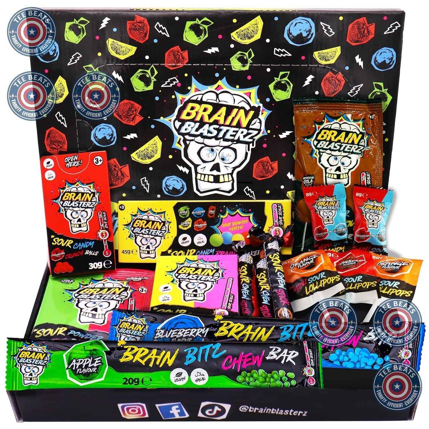 Brain Blasterz TREAT Sour Candy Variety Pack – Classroom Compliant Vegan Sour Candy for Kids Snack Drawer
