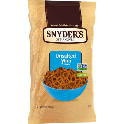 Snyder's of Hanover Unsalted Mini Pretzels – Low-Sodium Crunch for Sodium-Conscious Adults