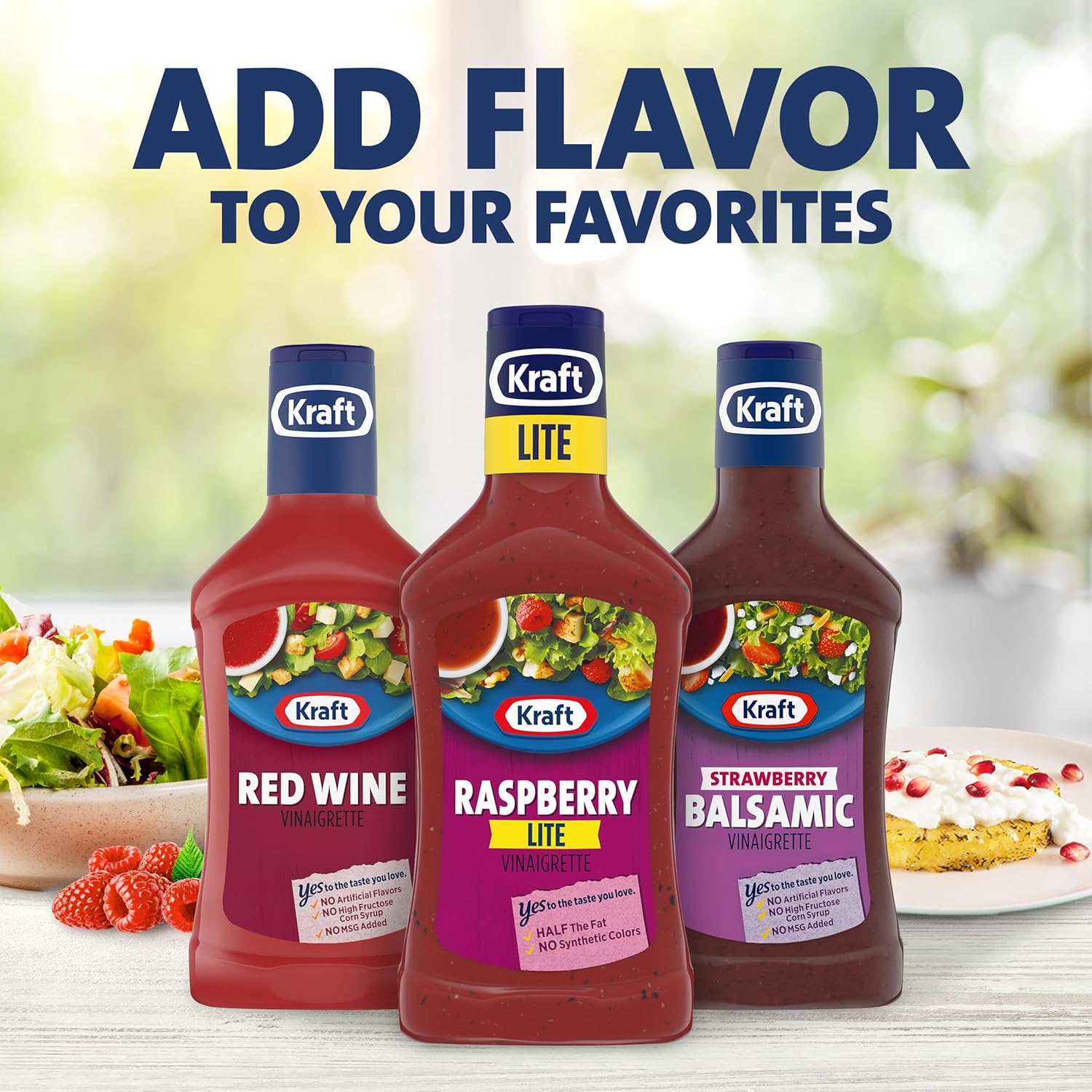 product line offers balsamic vinaigrette and raspberry vinaigrette flavor options