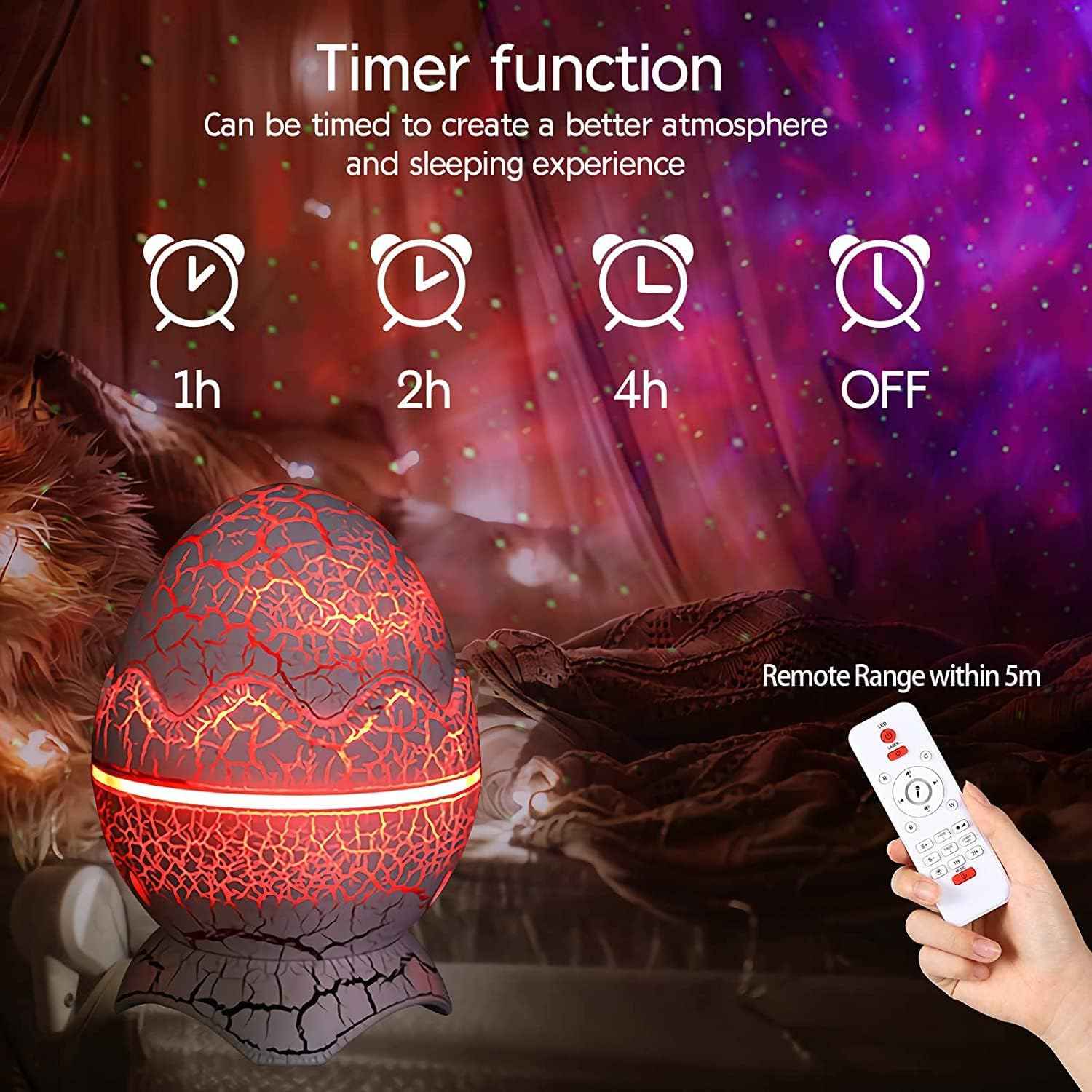 Starlux Galaxy Projector for Kids Bedroom – Cool-to-Touch Dinosaur Night Light with Auto Shutoff Timer