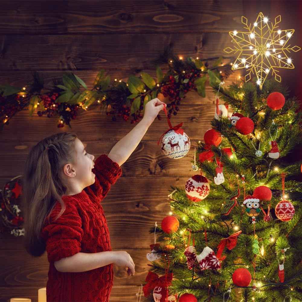 hogardeck Flameless LED Christmas Tree Topper – Safe Holiday Lighting Alternative to Candles for Homes with Kids and Pets