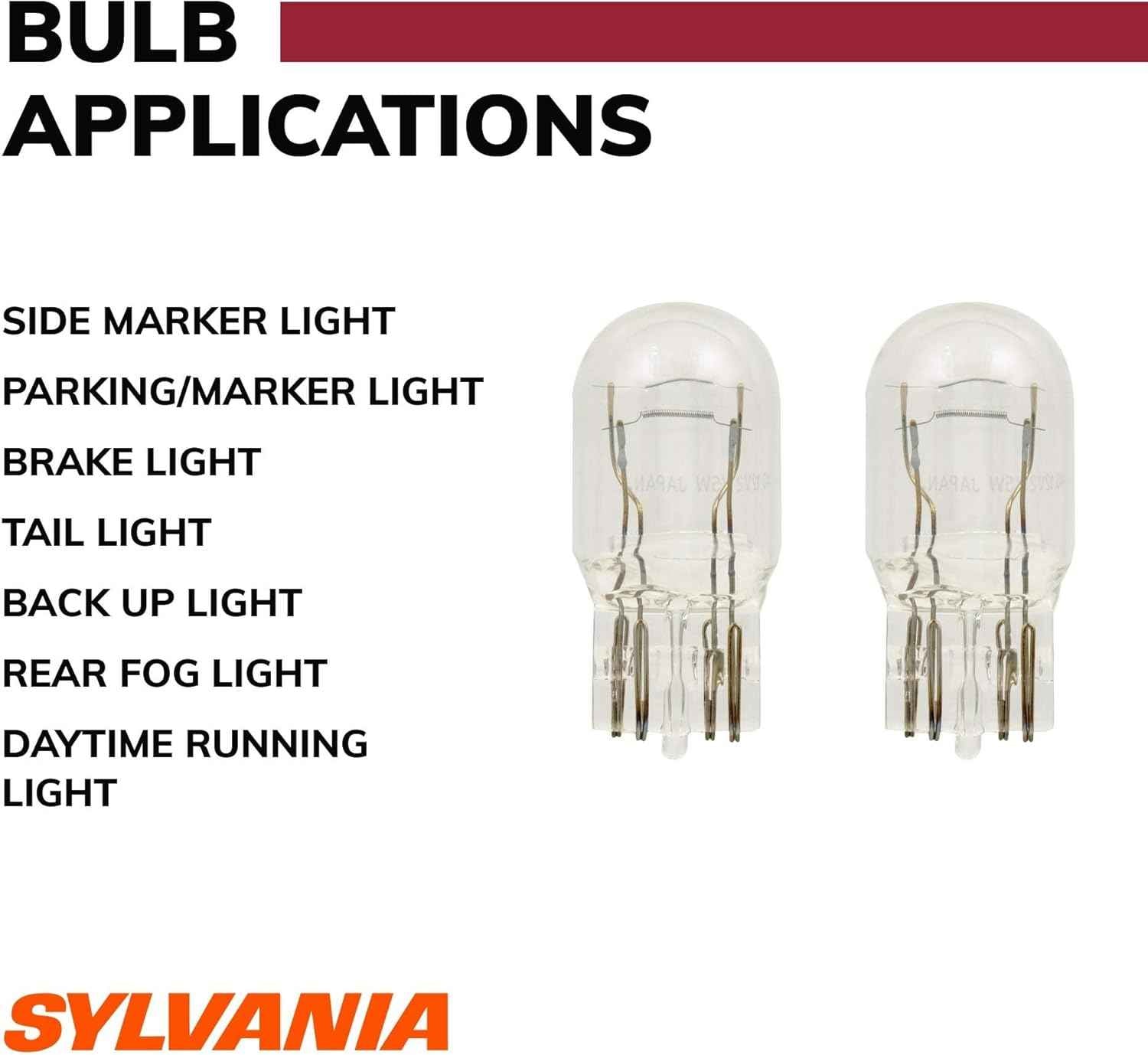 SYLVANIA 7443 Long Life Miniature Bulb 2-Pack for Safer Daytime Running Lights and Backup Lights