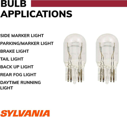 SYLVANIA 7443 Long Life Miniature Bulb 2-Pack for Safer Daytime Running Lights and Backup Lights