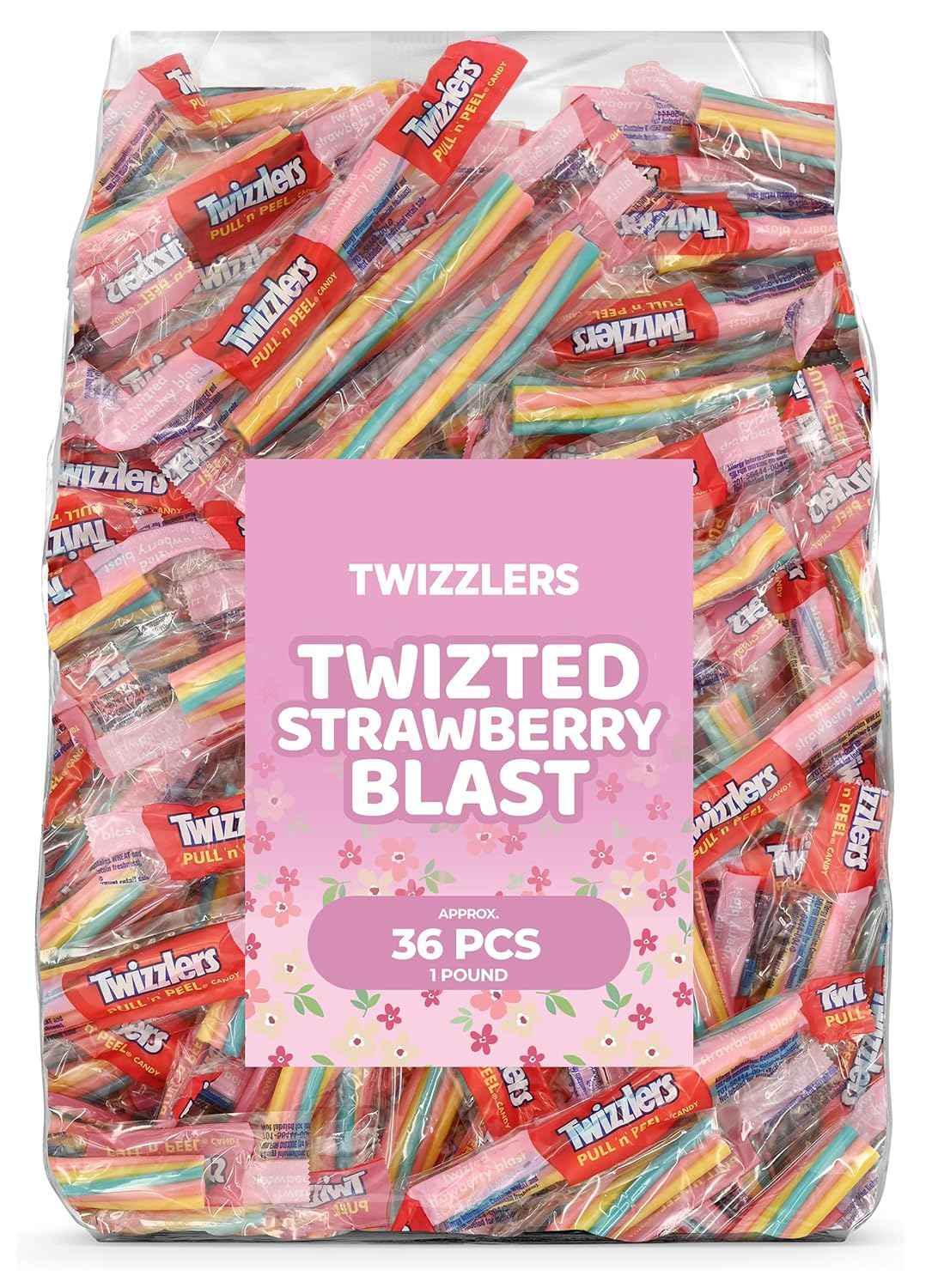 Strawberry Blast Pull-N-Peel Licorice Candy, 1 LB Bulk – Portable Chewy Snack for Backyard Egg Hunts, Picnics, and Outdoor Birthday Parties